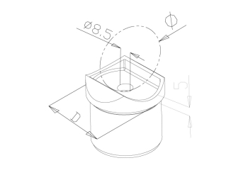 Handrail Adapters - Model 0731 CAD Drawing